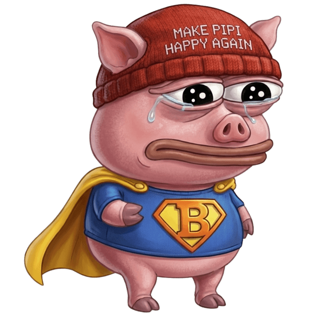 Pipi, the round pink pig in his red beanie