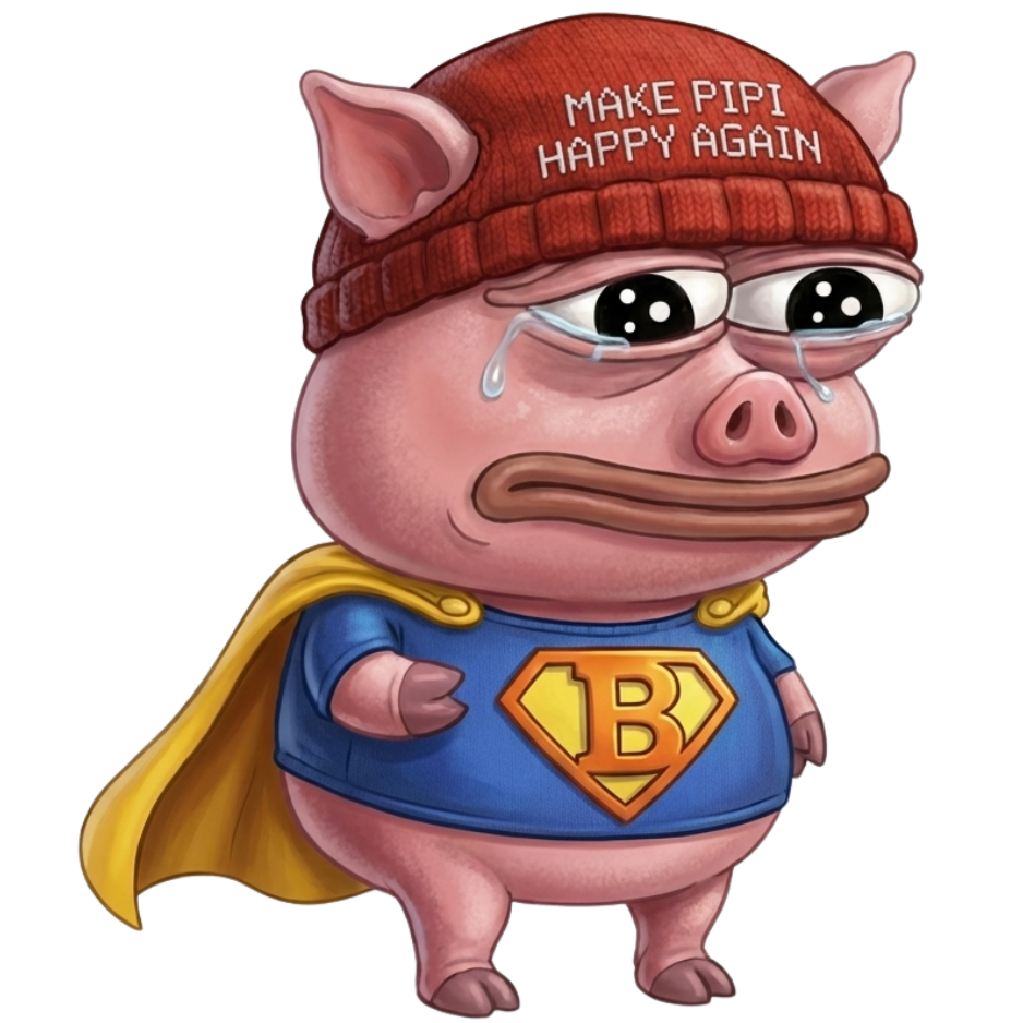 PiPi, the Pink Pepe Pig, one perfect tear